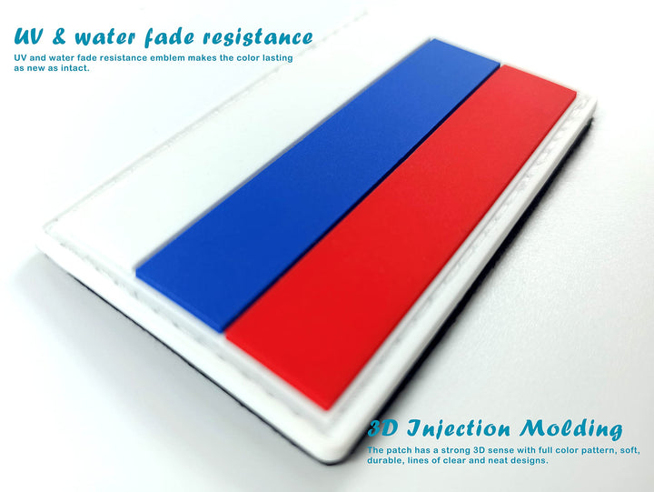 Russia Flag Patch Russian Tactical Patch - PVC Rubber Hook and Loop Fastener Patch, 2 Pack