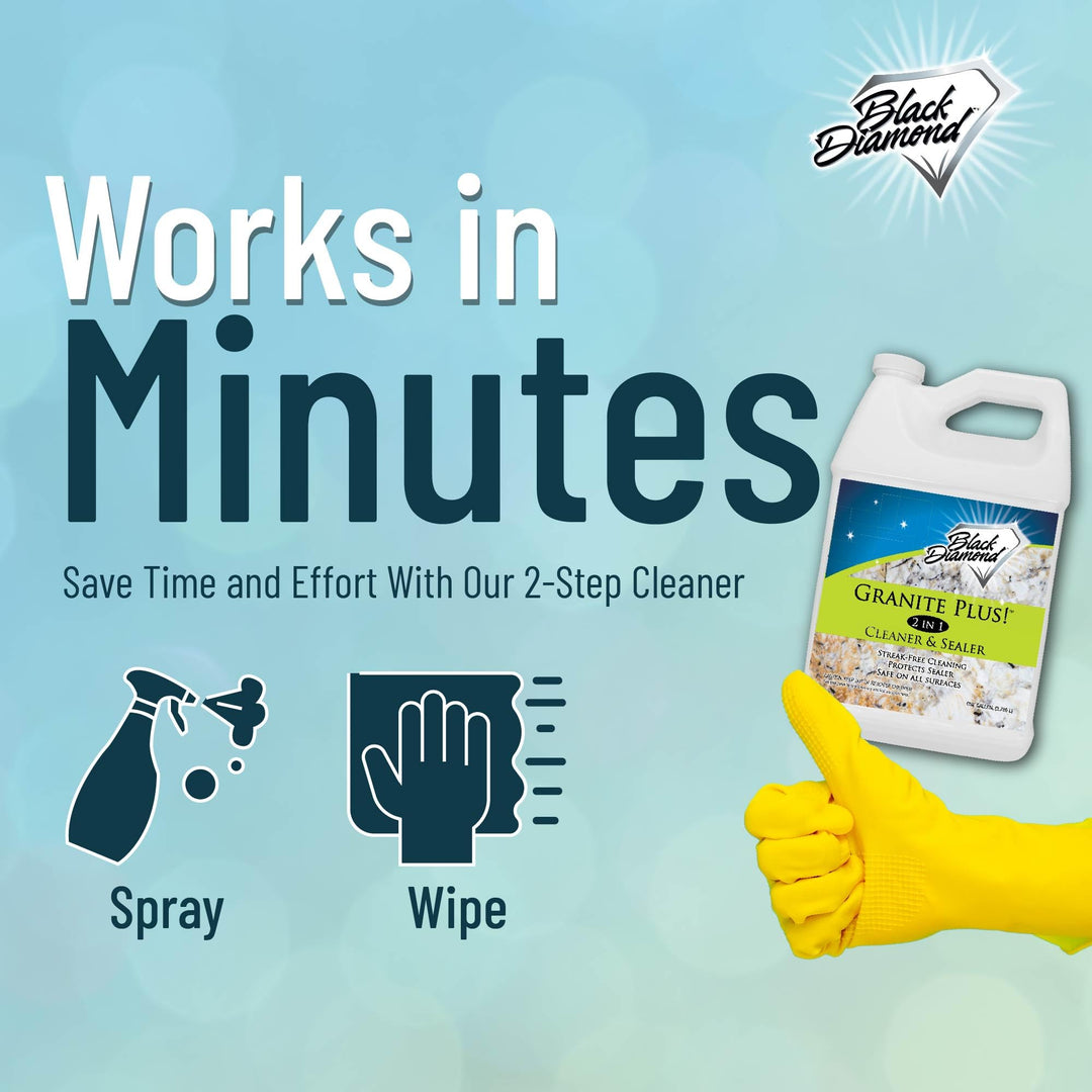 Granite Plus! 2 in 1 Cleaner &amp; Sealer for Granite Marble Travertine Limestone Ready to Use! 1-Gallon AD