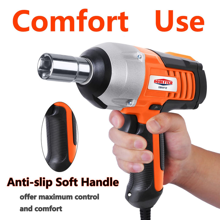 Electric Impact Wrench 12V Impact Wrench, 1/2” Car Impact Wrench Corded Power Impact Wrench Kit with Sockets and Carry Case -DBIW12