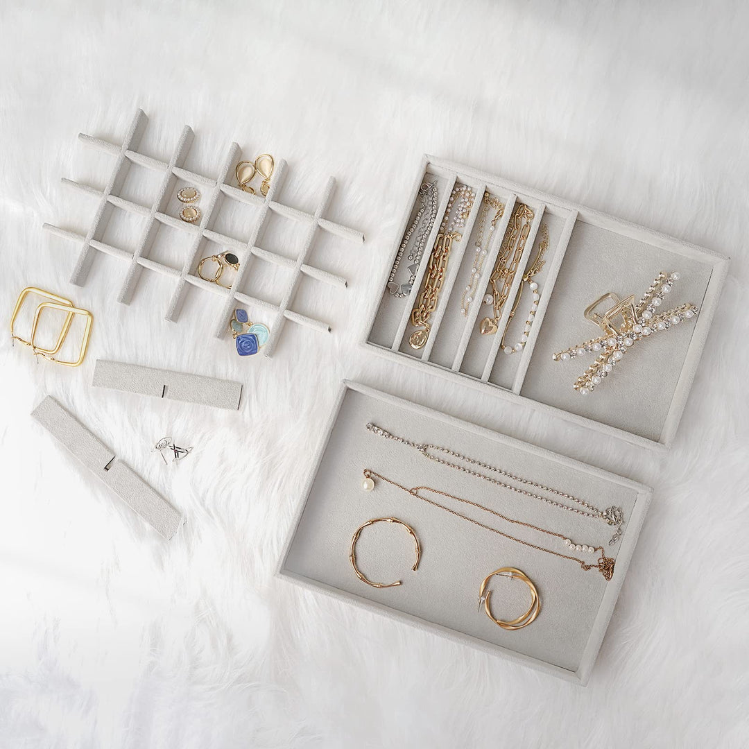 ProCase Stackable Jewelry Organizer Trays for Drawers, 
