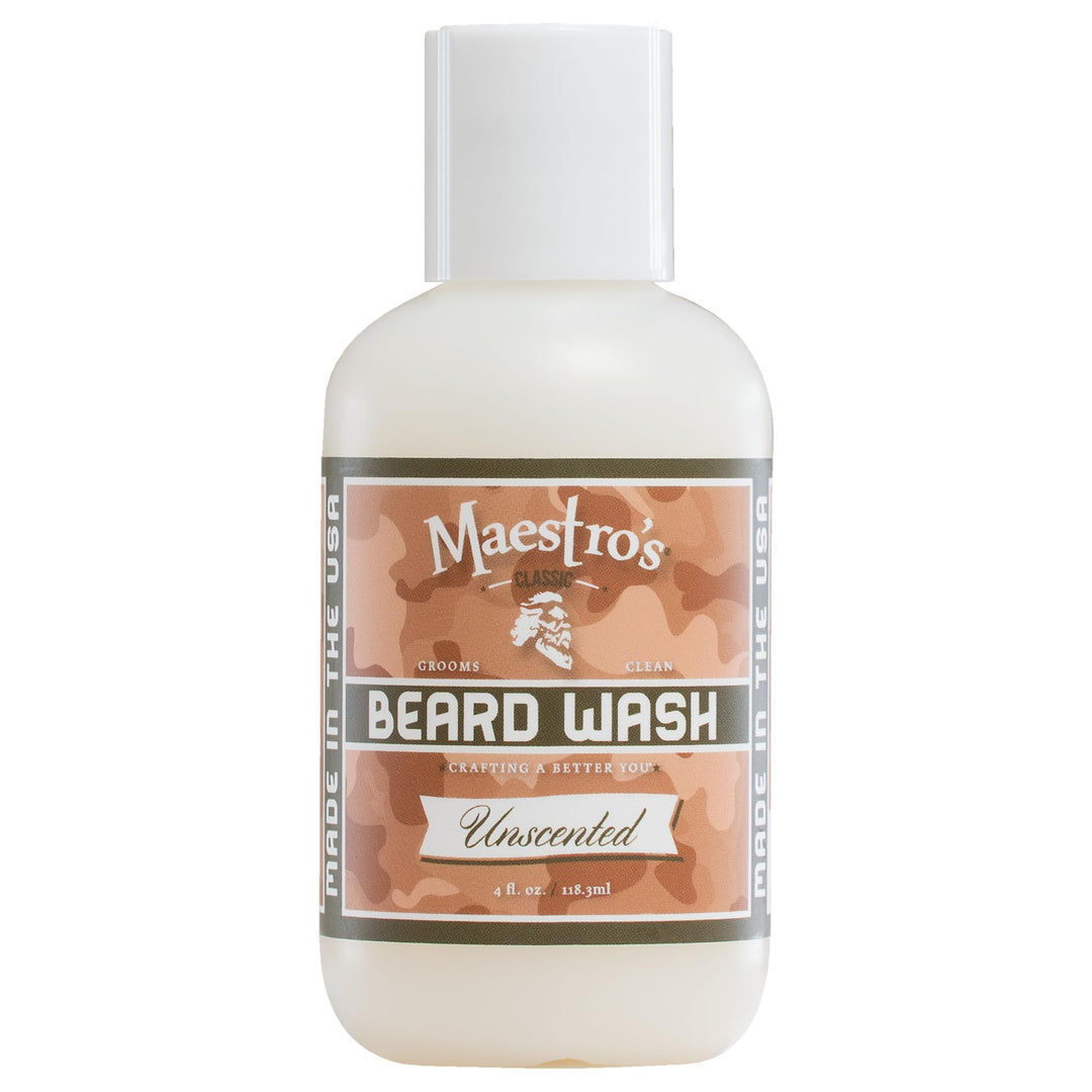 Maestro&#39;s Classic BEARD WASH | Deep Cleaning, Non-Drying, Fully Hydrating Gentle Cleanser For All Beard Types &amp; Lengths- Unscented, 8 Ounce
