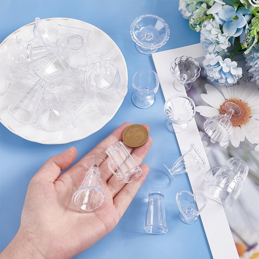 OLYCRAFT 24PCS Mini Cups Keychain Kit Epoxy Resin Casti