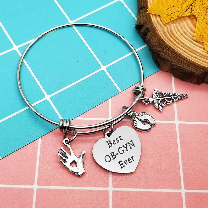 OB-GYN Gift Appreciation Gift for OBGYN Bracelet Best OB-GYN Ever Bangle Thank You Gift for OBGYN Jewelry Obstetrician Gynecologist Gift Baby Delivery Doctor Nurse Gift Midwife Gifts Doula Nurse Gifts