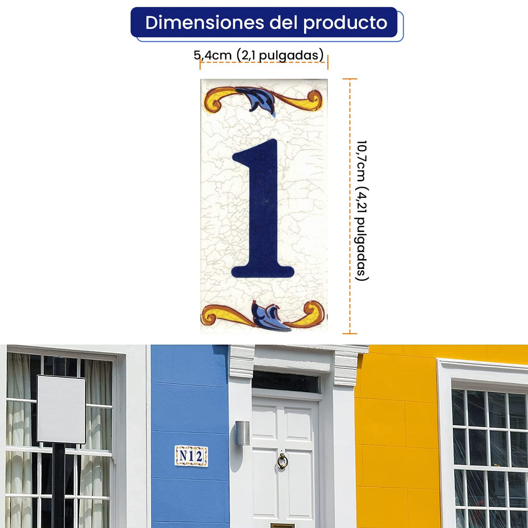 - House number - Number for house, Glazed ceramic, Hand painted spanish technique, Names and Addresses (9)