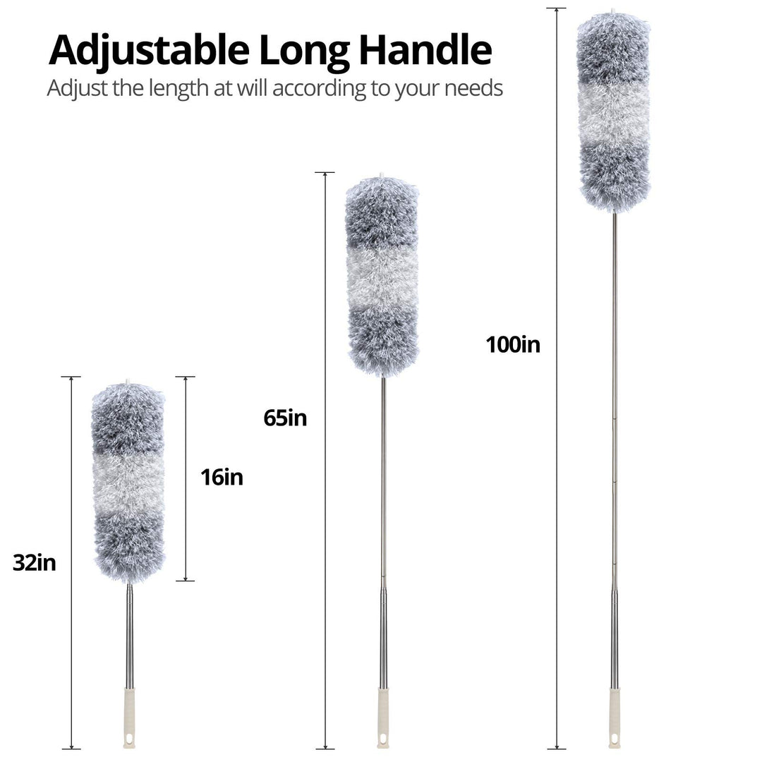 DELUX Microfiber Feather Duster Extendable Cobweb Duste