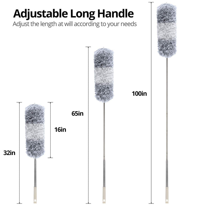 DELUX Microfiber Feather Duster Extendable Cobweb Duste