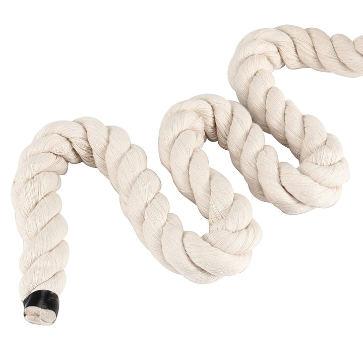 1 Inch x 50 Feet Natural Twisted Cotton Rope, Natural Thick Soft Rope, Cotton Craft Rope for Sports Tug of War, Outdoor Sports, Wedding, Home Decoration, Beige