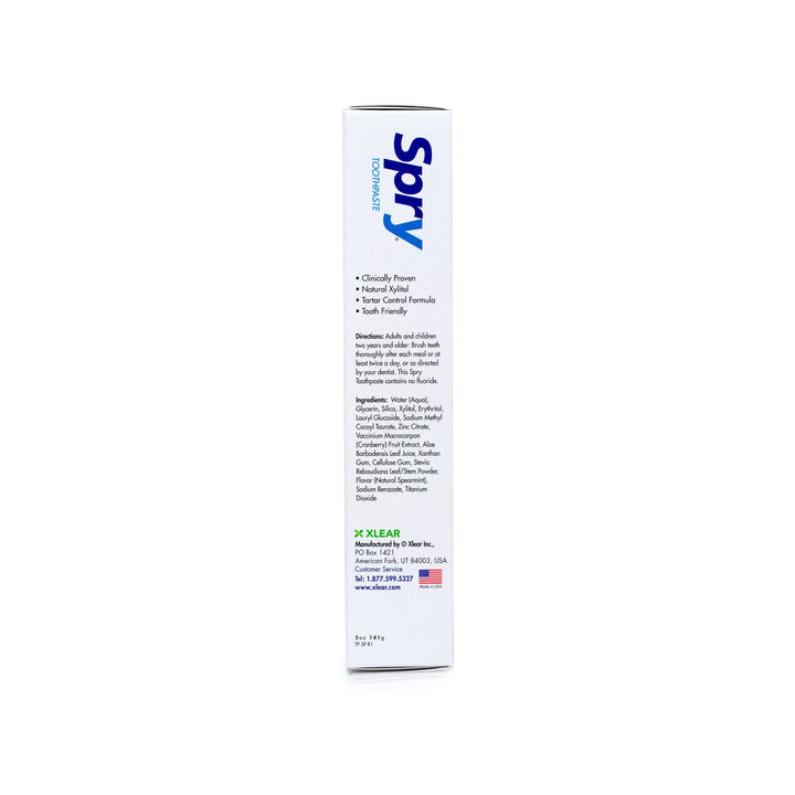 Xylitol Toothpaste 5oz, Fluoride Free Toothpaste Adult and Kids, Teeth Whitening Toothpaste with Xylitol, Natural Breath Freshening, Mouth Moisturizing Ingredients, Spearmint (Pack of 1)