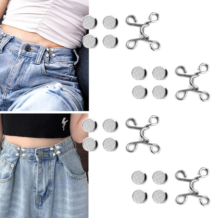 20 Pieces Adjustable Waist Buckle Extender Set Jeans Extender Waist Extender Button for Pants Adjustable Jean Button Perfect Fit Instant Button