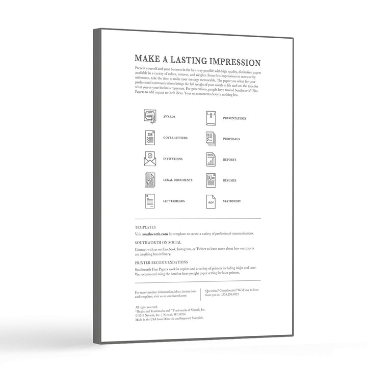 ® 100% Cotton Résumé Paper, 8 1/2 x 11, 24 Lb, 100% Recycled, Ivory, Pack Of 100