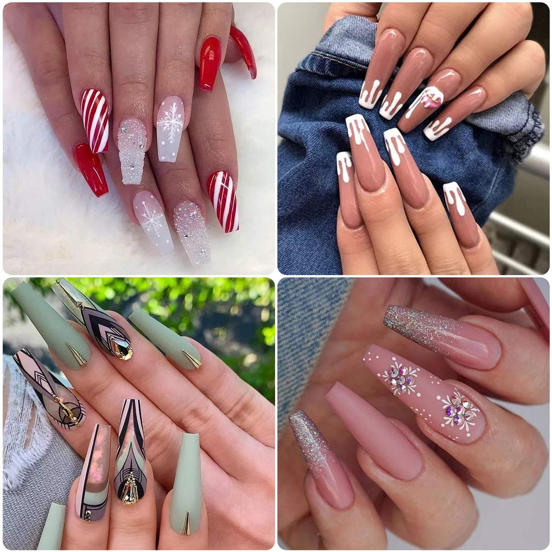 Acrylic Nail Tips French Nail Tips Clear Half Cover Acrylic False Nails 10 Sizes with Case Nail Salons and DIY Nail Art with Nail File, Clipper (1)