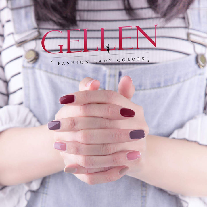Gel Nail Polish Set - Red Purple Pink Gel Polish Set 6 Colors - Burgundy Red UV Gel Nail Home Manicure Salon Nail Art