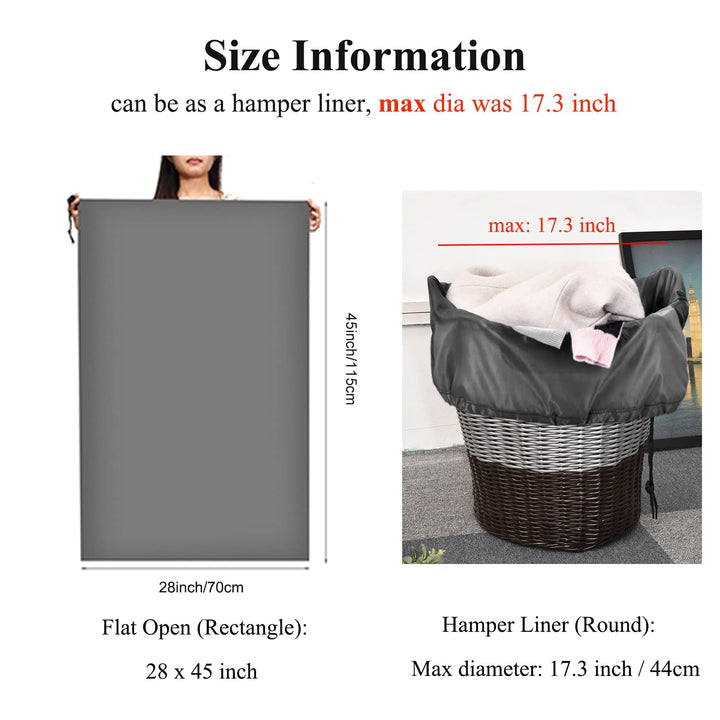Laundry Bag 28x45 inch, 2 Pack Laundry Sacks with Drawstrings Extra Large Travel Laundry Bag Hamper Liner Heavy Duty Dirty Clothes Organizer Storage Bag Easy Fit a Laundry Hamper or Basket