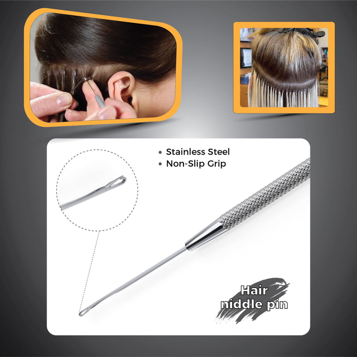 Hairpal 3 Piece Micro Ring Hair Extension and Beading Plier Tool Kit Set, Polished Steel