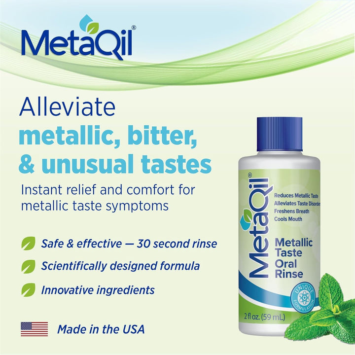 MetaQil Oral Rinse, Proven to Relieve Metallic, Bitter 