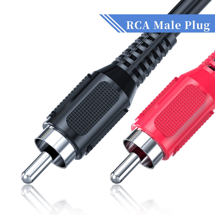RCA to Speaker Wire, 18AWG 2 Pack 6ft RCA Male Plug Ada