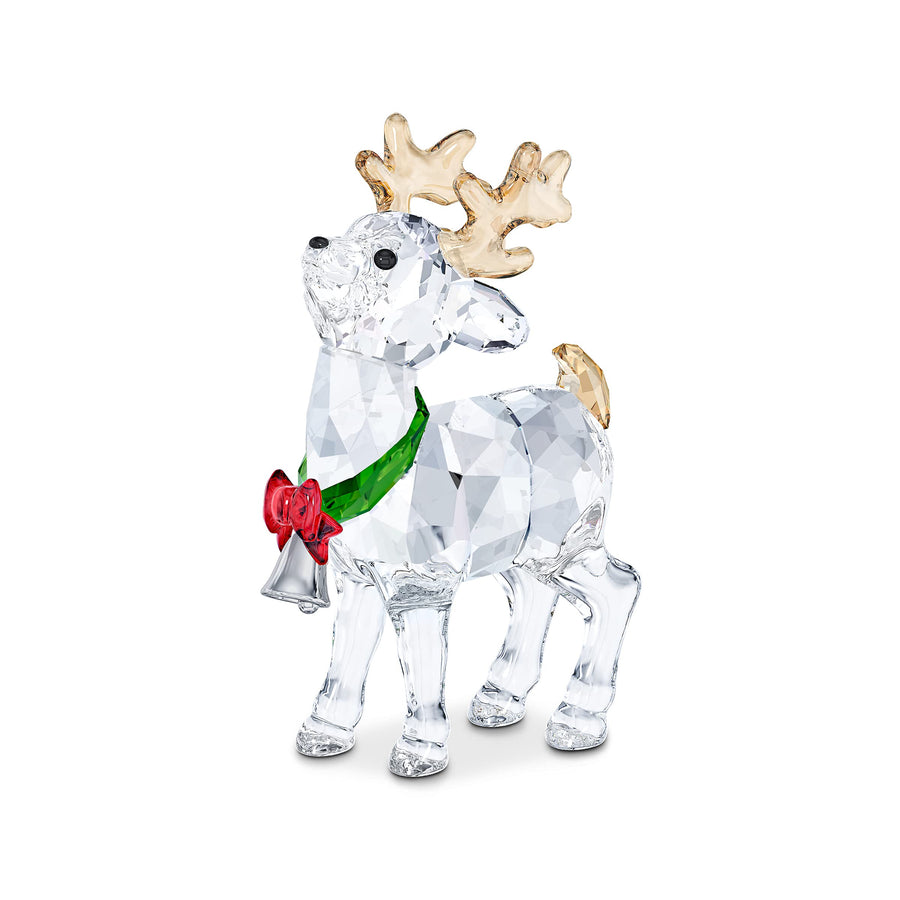Joyful Ornaments Santa’s Reindeer Figurine, Multicolored Crystals, Part of The Joyful Ornaments Collection