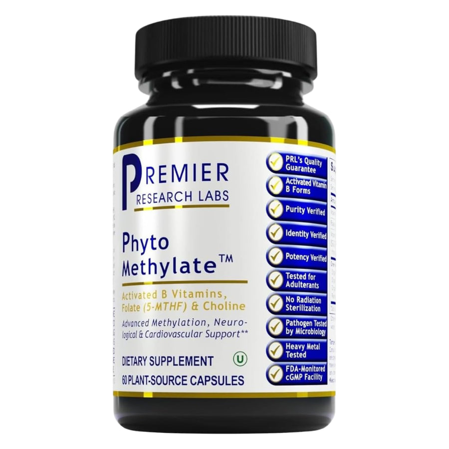 Phyto Methylate - B Vitamin Supplement - Supports Methylation, Detox, Brain & Heart Health - 5-MTHF & P5P - 60 Plant-Source Capsules