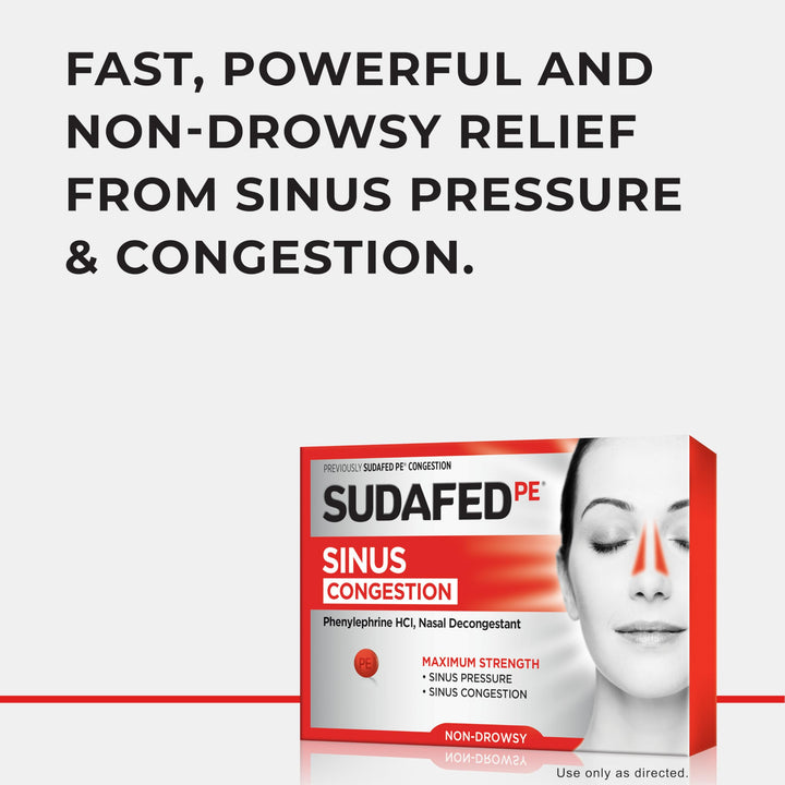 Sudafed PE Sinus Congestion Maximum Strength Non-Drowsy