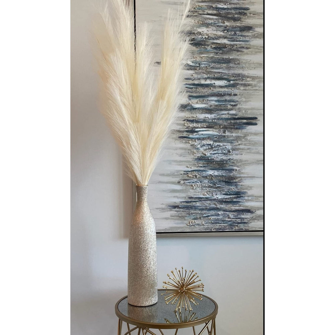 Trendy Home Decor Pampas Grass Decor Tall (3 Pcs - 44 inch Natural/Beige Or Pink) Super Fluffy | Large for Floor Vase Artificial Faux (Beige Natural)