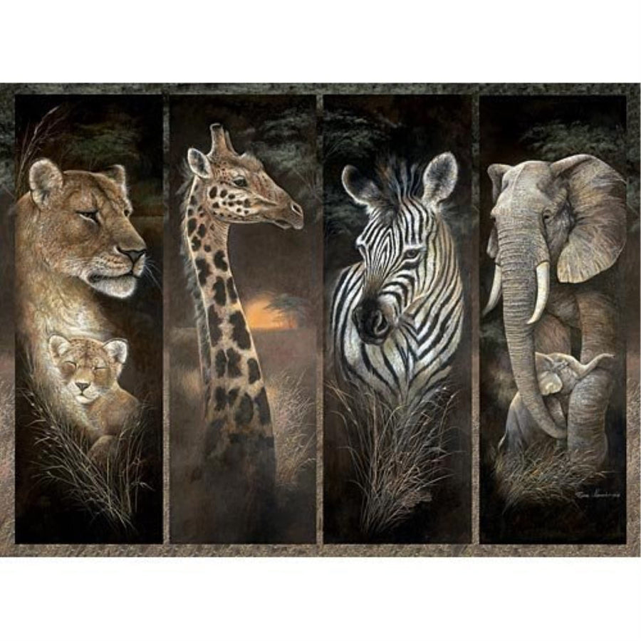 - 3000 Piece Jigsaw - Puzzle Pride of Africa by Artist Ruane Manning - African Jungle Animals: Lions, Giraffes, Elephants and Zebras - 3000 pc Jigsaw
