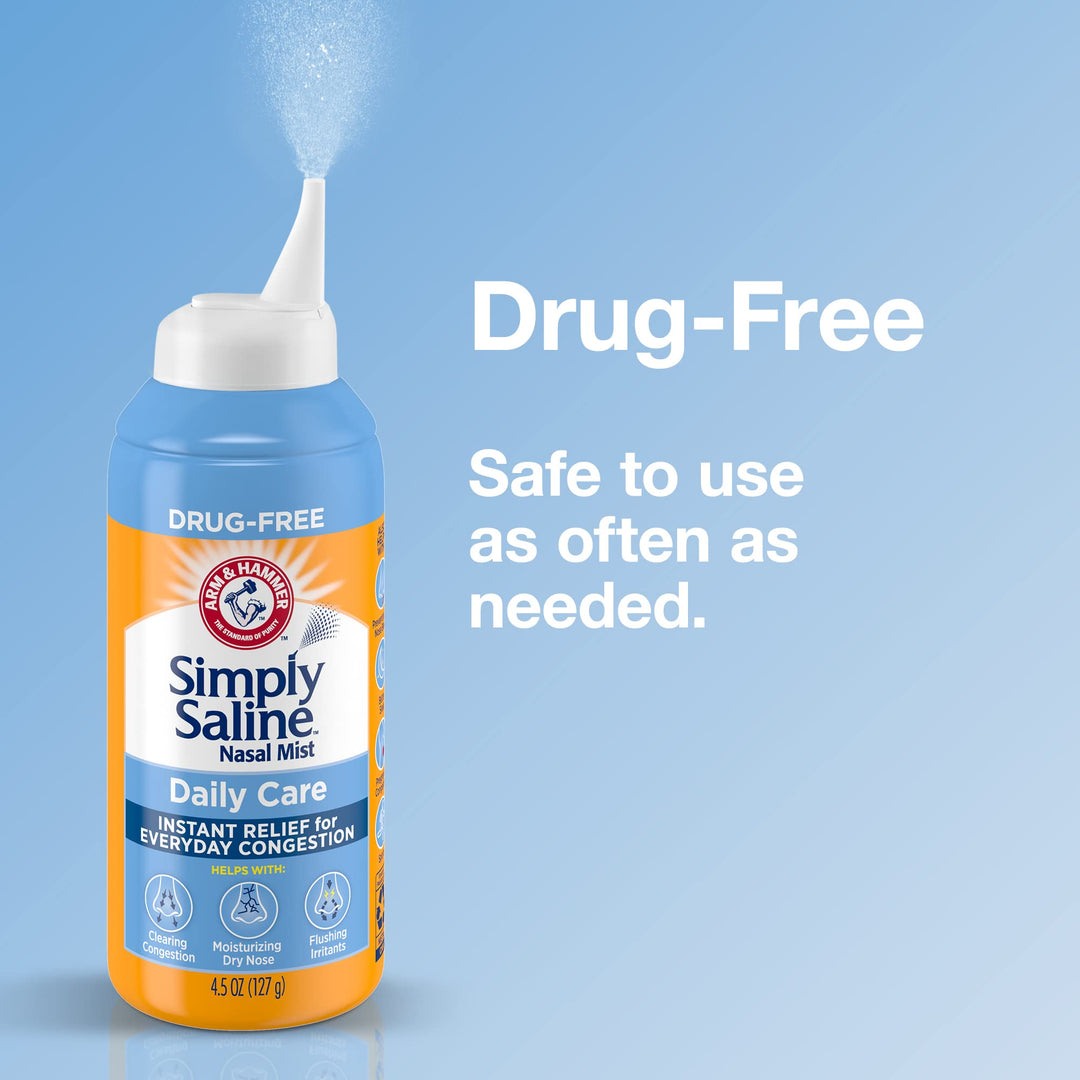 Arm & Hammer Simply Saline Adult Nasal Mist, Original Giant Size, 4.25-Ounce
