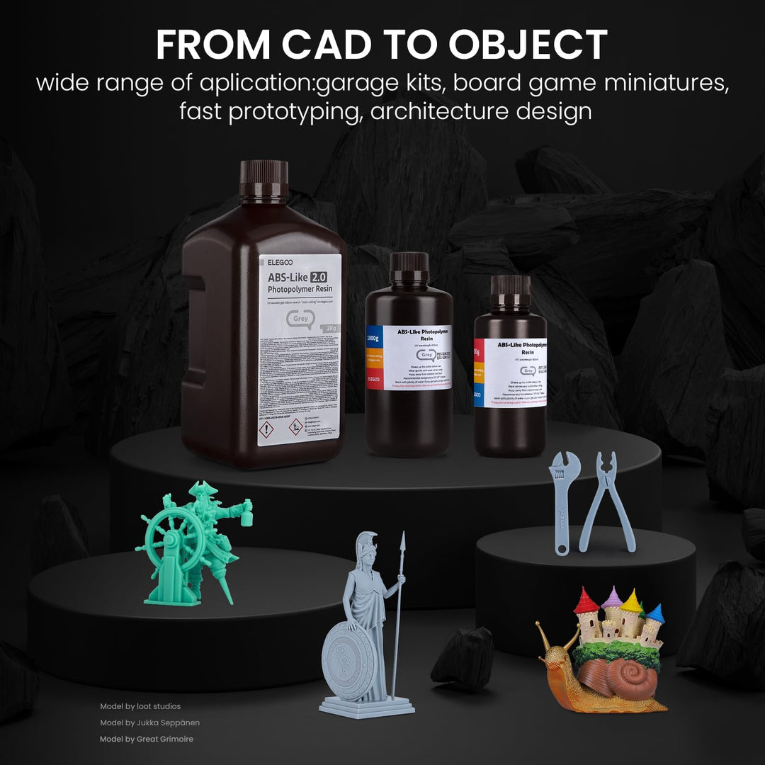 ABS-Like 3D Printer Resin LCD UV-Curing Resin 405nm Standard Photopolymer Resin for LCD/MSLA/DLP 3D Printing White 500g