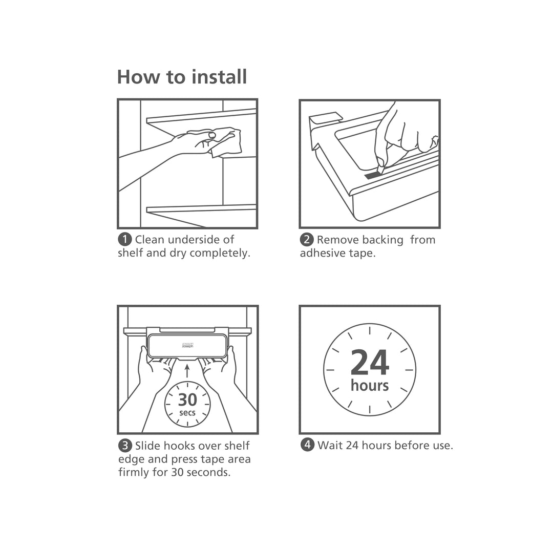 CupboardStore Under Shelf Drawer Kitchen Cabinet Storage Organizer, Space Saving, Gray/ White