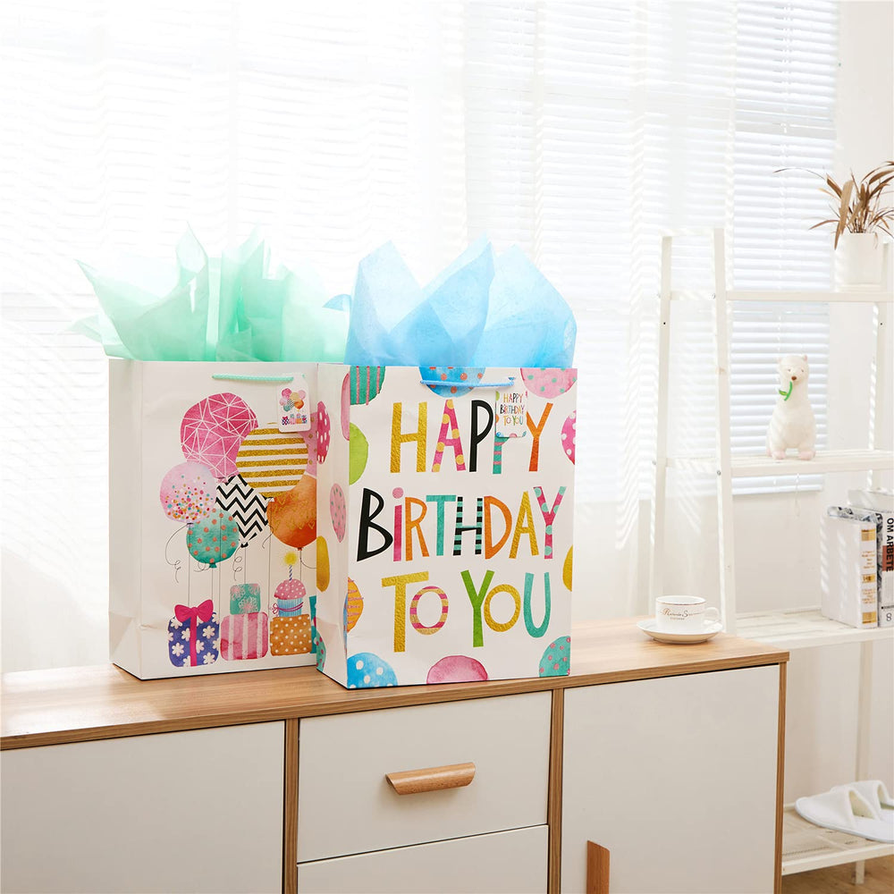 16.5 Extra Large Gift Bags for Birthdays Party with Tis