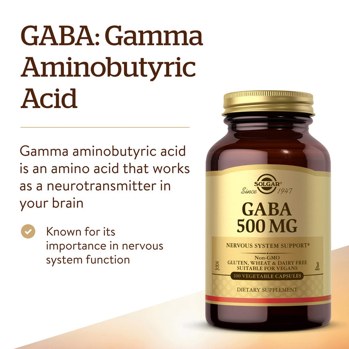 Solgar GABA 500 mg, 100 Vegetable Capsules - Relaxation