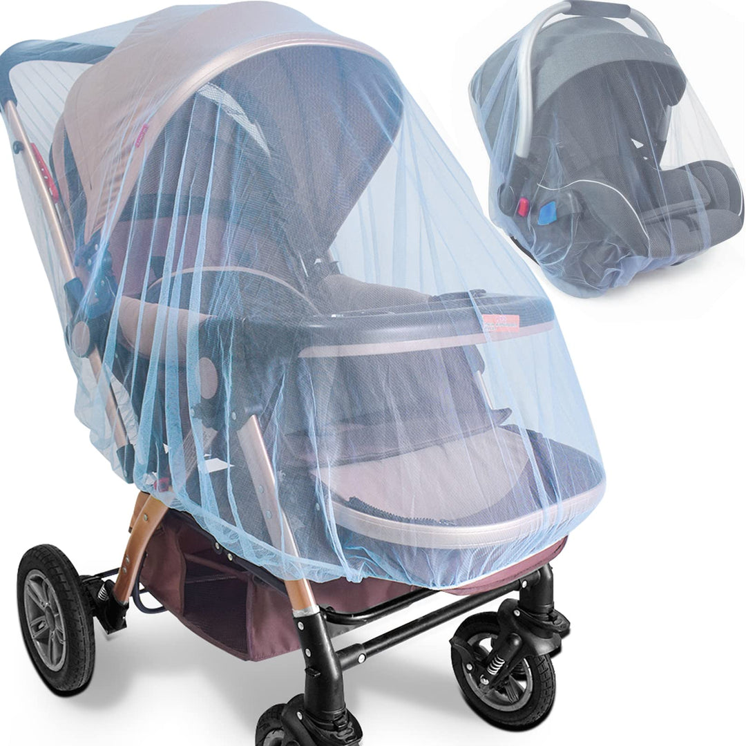 Mosquito Net for Stroller (2 Pack) - Durable Baby Stroller Mosquito Net - Perfect Bug Net for Strollers, Bassinets, Cradles, Playards, Pack N Plays and Portable Mini Crib (Blue) …