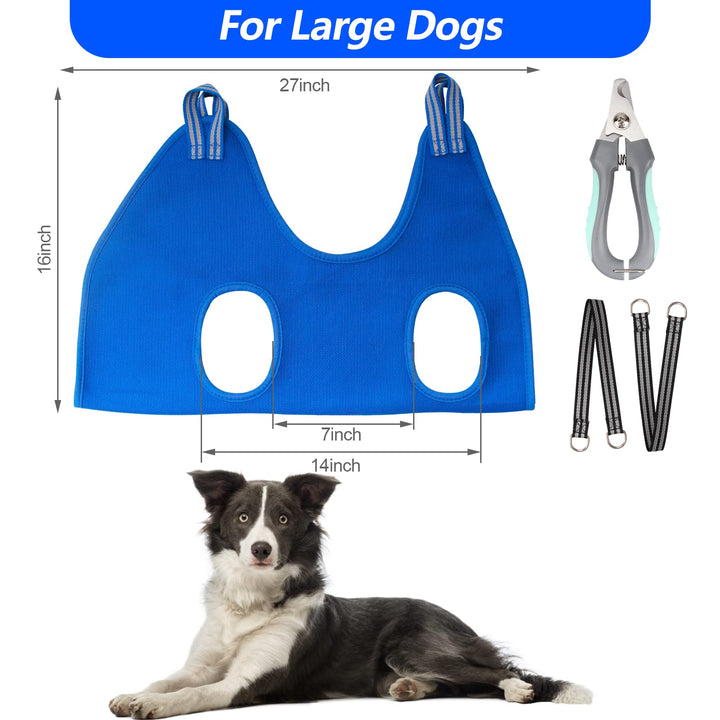 Pet Grooming Hammock for Medium/Large Dogs with Nail Clippers/Nail Trimmers/Grooming Scissors, Dog Grooming Harness for Nail Trimming, Pet Grooming Sling Helper