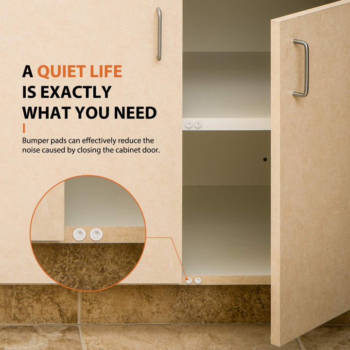 Cabinet Door Bumpers 100 PCS Rubber Bumpers, Sound Dampening Self Adhesive Bumper Pads, Circular Dots Double Buffer Clear Cabinet Bumpers, Cabinet Stoppers for Drawer, Picture Frames, Cutting Boards