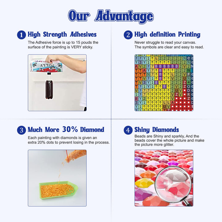NAIMOER Flowers Diamond Art Kits for Adults Beginner, F