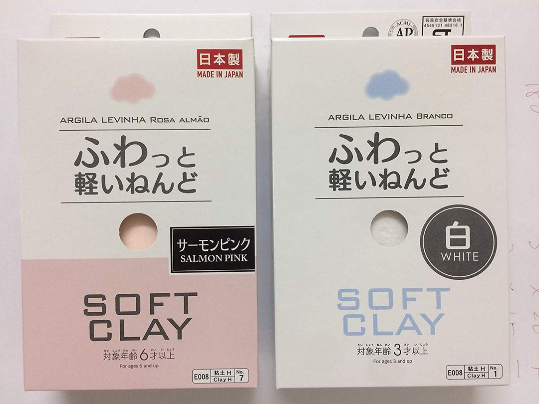 Soft clay set (1, white and salmon pink)
