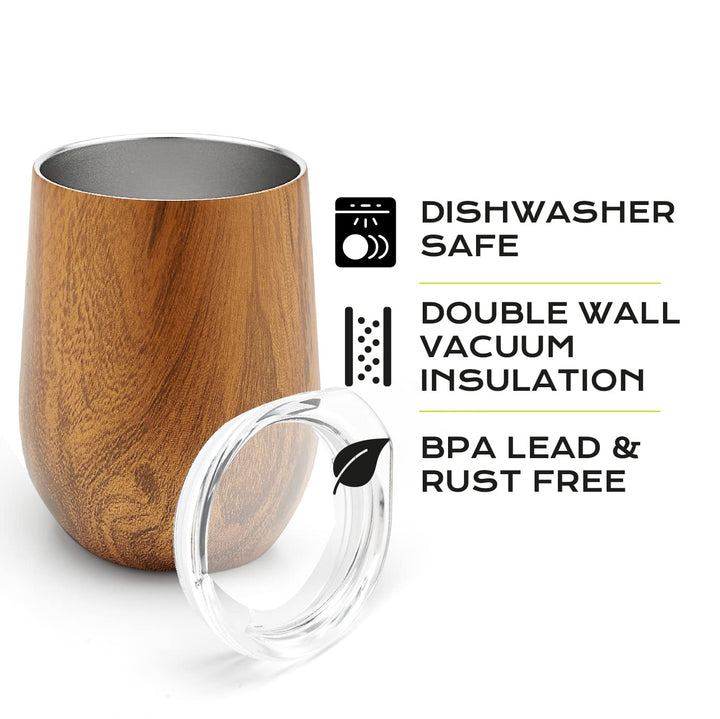Premium Stainless Steel Yerba Mate Gourd Set, 5 Pcs Including 12 oz Gourd with Lid, 2 Bombillas, Cleaning Brush | BPA Free, Insulated