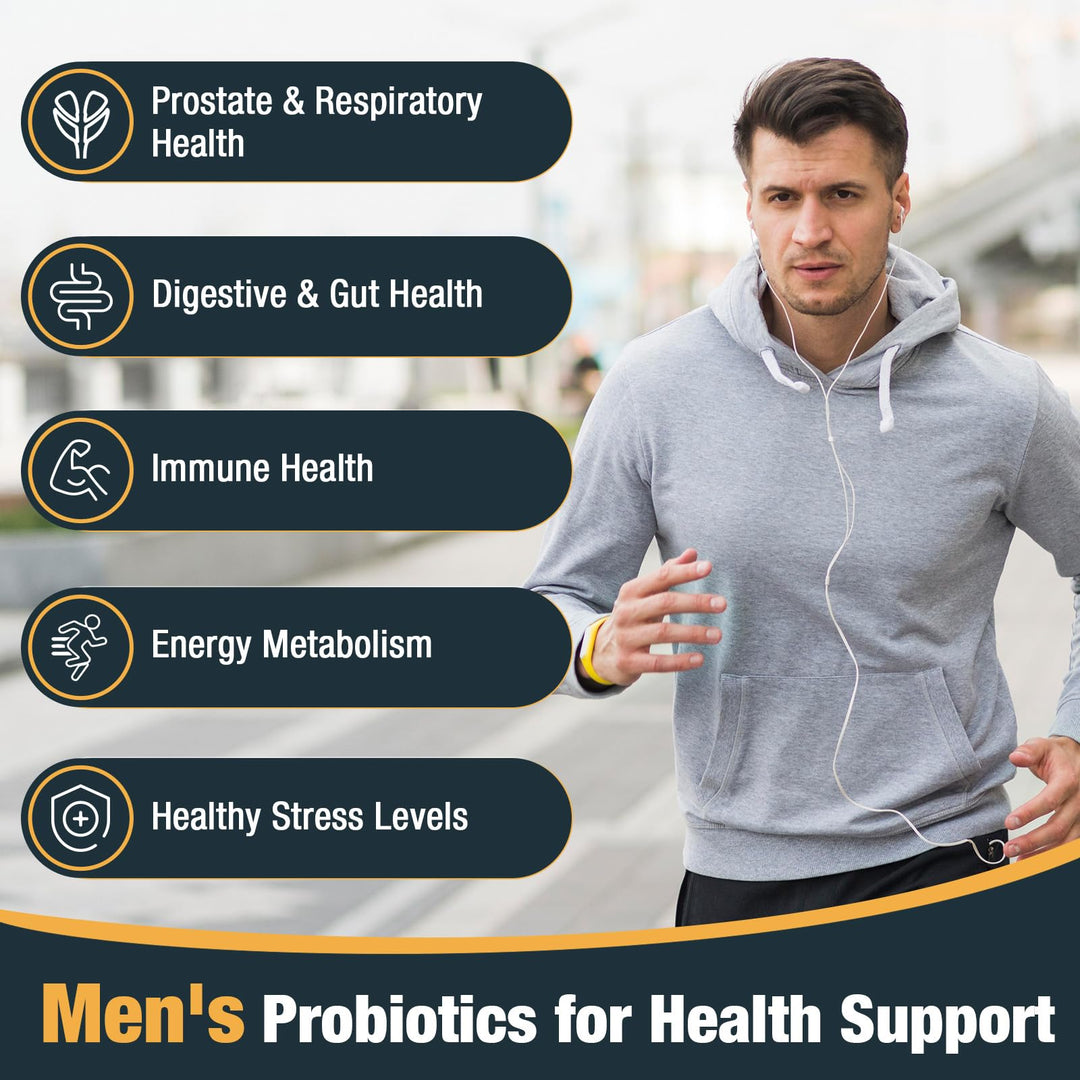 Probiotics for Men, 500 Billion CFUs &amp; 12 Strains, Men&#39;s Probiotic with Turmeric, Cranberry, Goji, Pro Biotics for Overall Digestive, Immune Health, Stomach, Gut &amp; Bloating, 60 Capsules