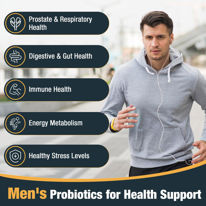 Probiotics for Men, 500 Billion CFUs &amp; 12 Strains, Men&#39;s Probiotic with Turmeric, Cranberry, Goji, Pro Biotics for Overall Digestive, Immune Health, Stomach, Gut &amp; Bloating, 60 Capsules