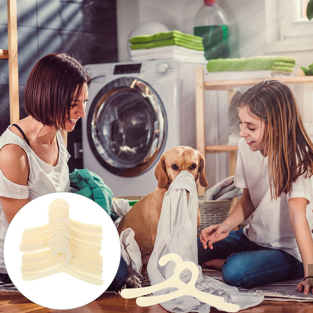 20pcs Pet Apparel Hangers Puppy Cat Kitten Clothes Hanger Plastic Pet Hanger Doll Hanger for Small Dog Clothing - 7.4 x 3.3 x 0.08 inches