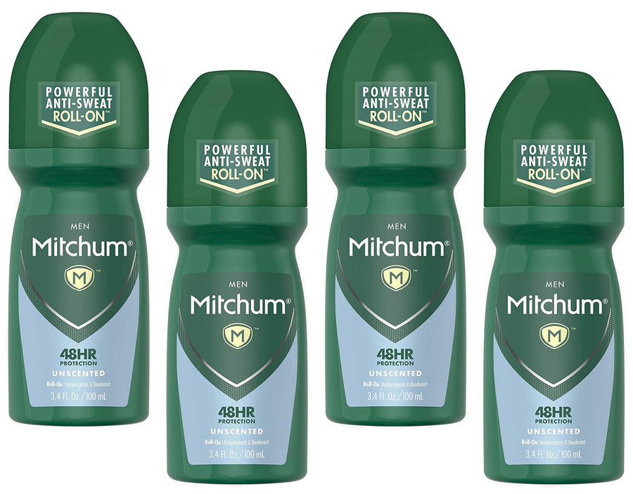 Invisible Anti-Perspirant & Deodorant Roll-On, Unscented 3.4 oz (Pack of 4)