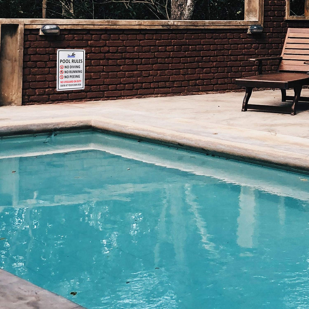 Kichwit Pool Signs for Outside, Pool Rules Sign for Out