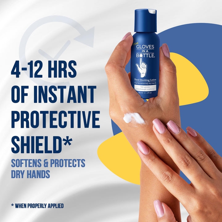 3 Pack 2oz : Gloves in a Bottle Shielding Lotion Great for Dry Itchy Skin, Grease-Less and Fragrance Free, 2 oz./60 mL, Pack of 3