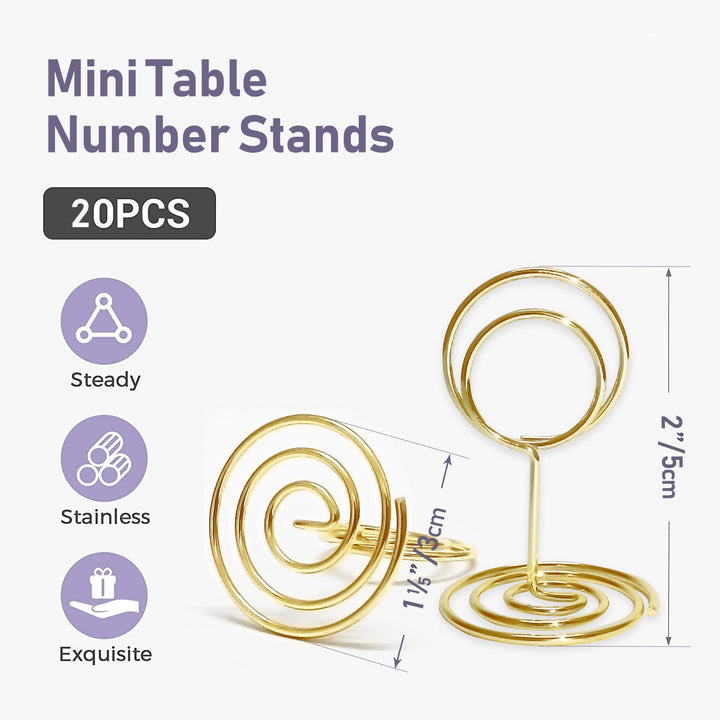 HomWanna Table Number Holders 20Pcs - 2 Inch Mini Place
