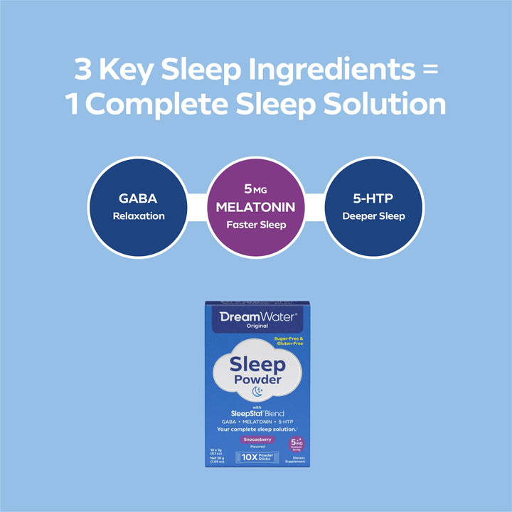 Dream Water Sleep Aid Powder; Melatonin 5mg, GABA, 5-HT