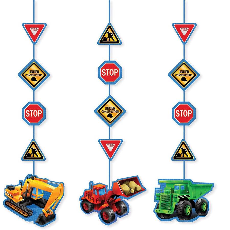 Charmed Celebrations Under Construction Hanging Cutout Party Decorations, 3-Piece Per Package