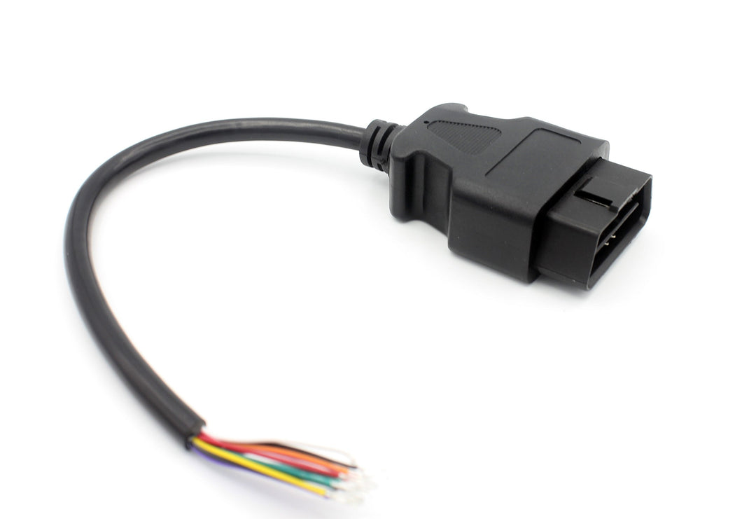 LoongGate OBD-II 16 Pin to to End Open Plug Wire - OBD2 Male 16 Pin Connector Round Extension Diagnostic Cable(1ft/0.3m) (Male)