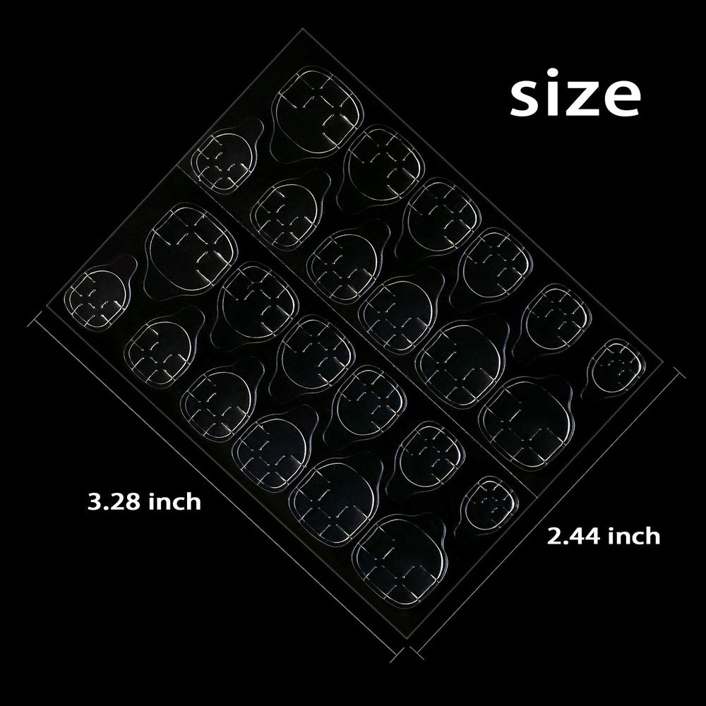 1200pcs (50 Sheets) Adhesive Tabs Waterproof Breathable Double-sided Jelly Nail Sticker Super Sticky False Nail Glue Sticker Transparent Flexible for Manicure