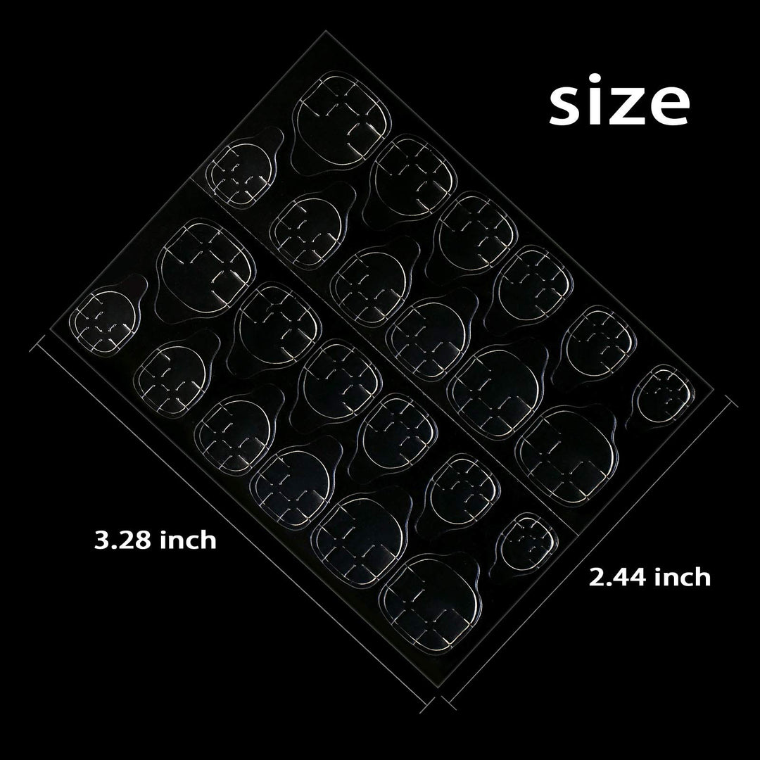 1200pcs (50 Sheets) Adhesive Tabs Waterproof Breathable Double-sided Jelly Nail Sticker Super Sticky False Nail Glue Sticker Transparent Flexible for Manicure