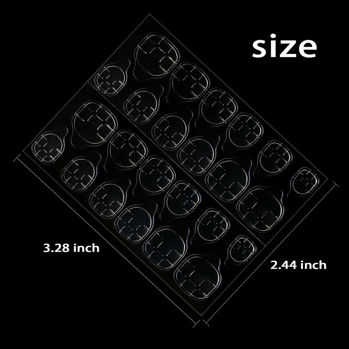 1200pcs (50 Sheets) Adhesive Tabs Waterproof Breathable Double-sided Jelly Nail Sticker Super Sticky False Nail Glue Sticker Transparent Flexible for Manicure