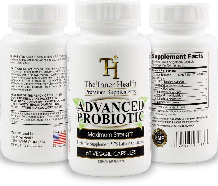 Advanced Probiotics for Women & Men to Support Healthy Gut & Immune System; 5.75 Billion Organisms; Bacillus Subtilis Lactobacillus Rhamnosus Acidophilus Probiotic L. Casei and More